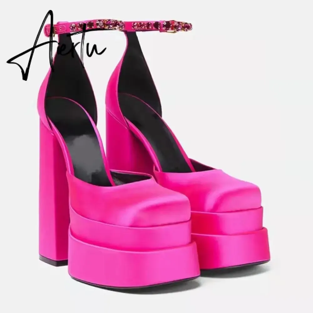Aiertu Summer Sexy Women's Party Nightclub Shoes Banquet Platform Sandals Women Shoes Super High Heels Wedding Shoes Plus Size 35-43