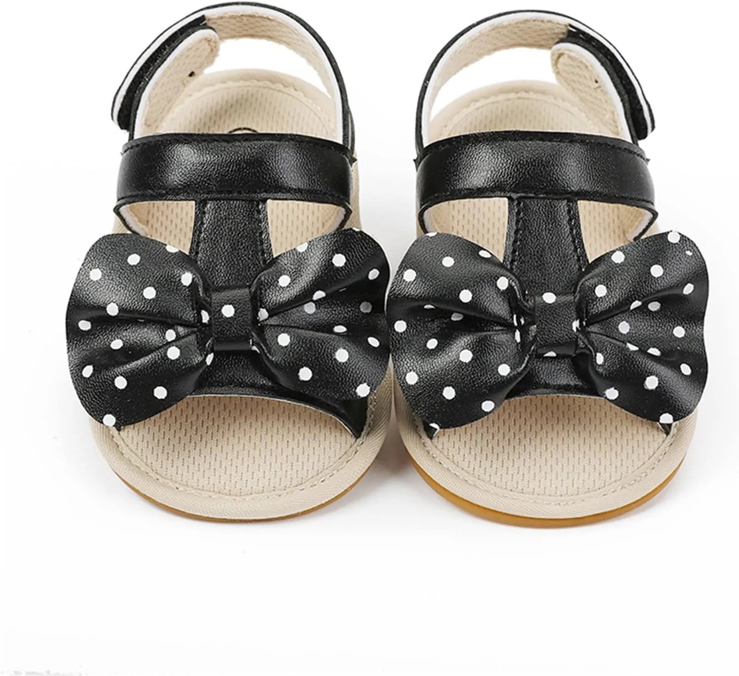 Baby Girls Polka Dot Bow Sandals 2025 Summer Outdoor Prewalker Shoes Open Toe Lightweight Breathable Dress Shoes