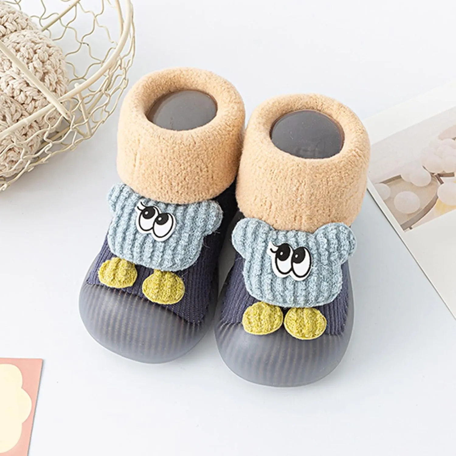Baby Shoes,Baby Shoes Sock Shoes Non-Slip First Walker Floor Shoes Soft Indoor Kids Shoes 0-3 Years