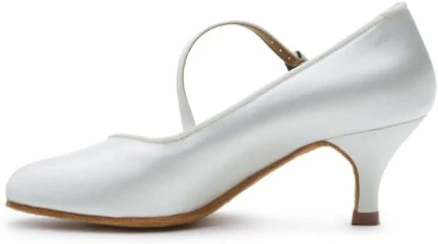 BDdance Women's Dancing Shoes Latin Salsa Tango Jazz Ballroom Performance Heels Leather 138 White, 5.5-8.5