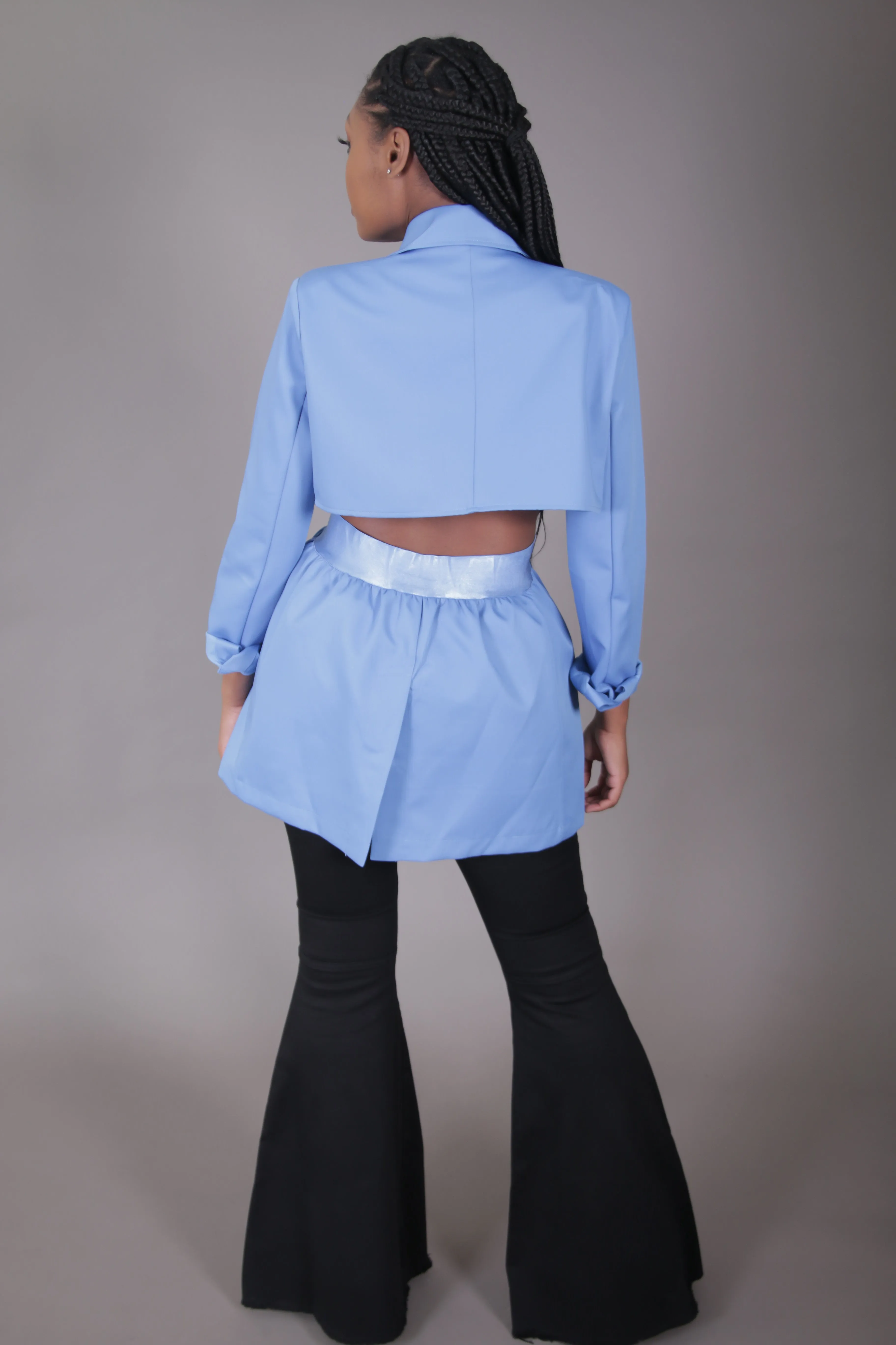 Blue Open Back Blazer