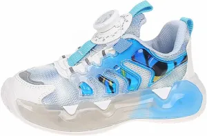 Boys Girls Dazzling Mesh Sneakers, Colorful Lace-up Kids Lightweight Soft Sport Shoes for School Toddler Shoes Size 6
