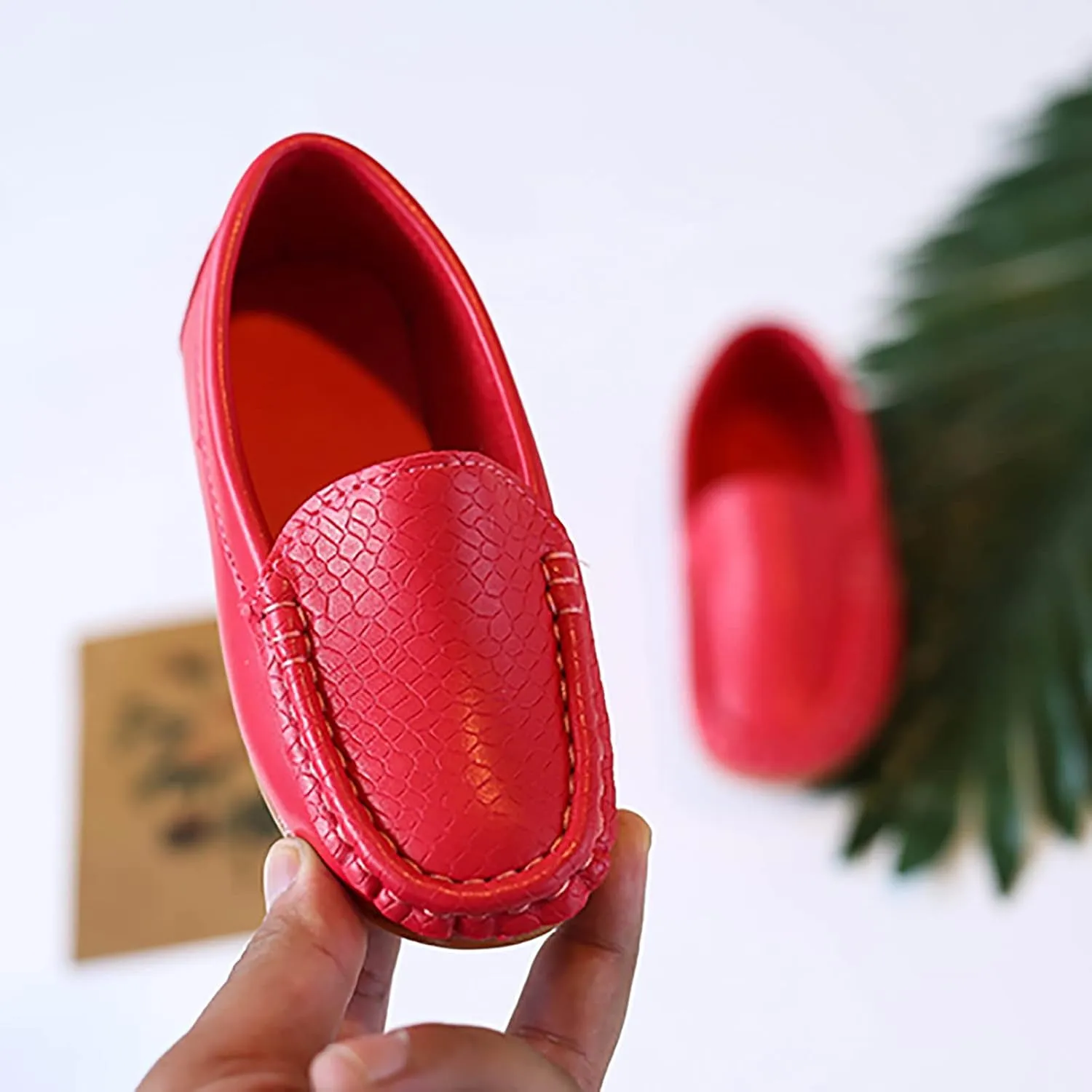 Boys Girls Loafers Casual Slip-On Moccasin Boat Dress Shoes Toddlers Kids Casual Shoes Formal Shoes Leather Flats