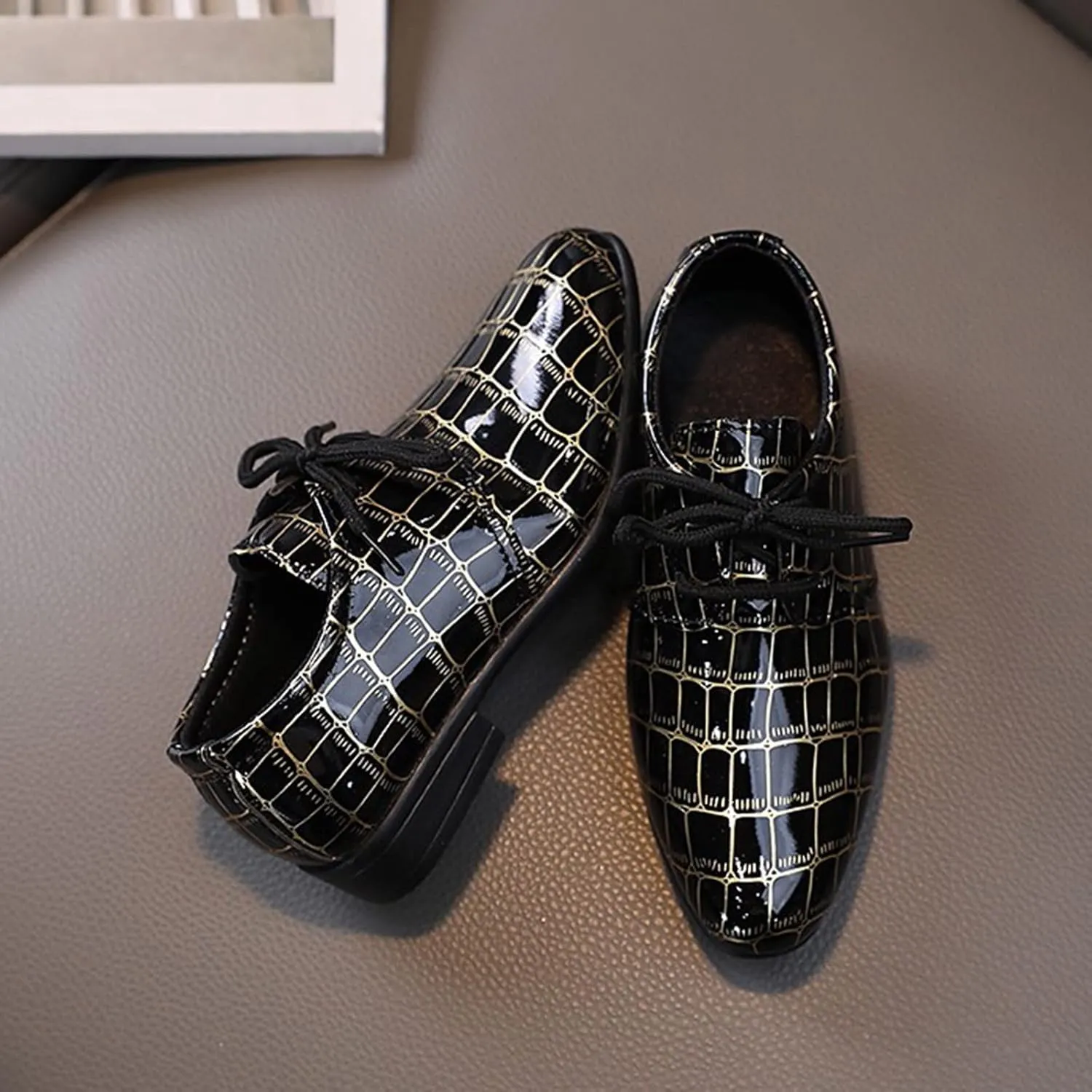 Boys Pointed Toe Dress Shoes Boys Dress Oxford Formal Shoes Toddler Lace Up Loafer Wedding Shoes Leather Shoes