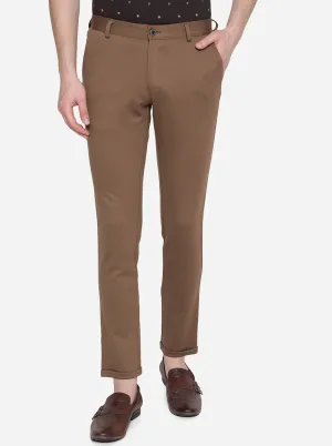 Brown Solid Venice Fit Casual Trouser | JadeBlue Brown Solid Venice Fit Casual Trouser | JadeBlue