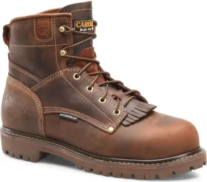 Carolina 28 Series 6" Soft Toe Waterproof Work Boots for Men - Cigar Leather Upper, AG7 Footbed, Removable Kiltie, EH-Rated
