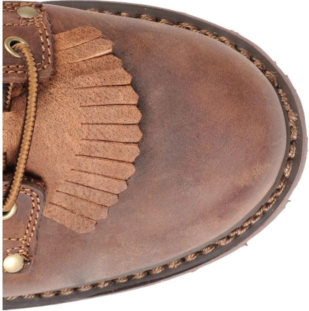 Carolina 28 Series 6" Soft Toe Waterproof Work Boots for Men - Cigar Leather Upper, AG7 Footbed, Removable Kiltie, EH-Rated