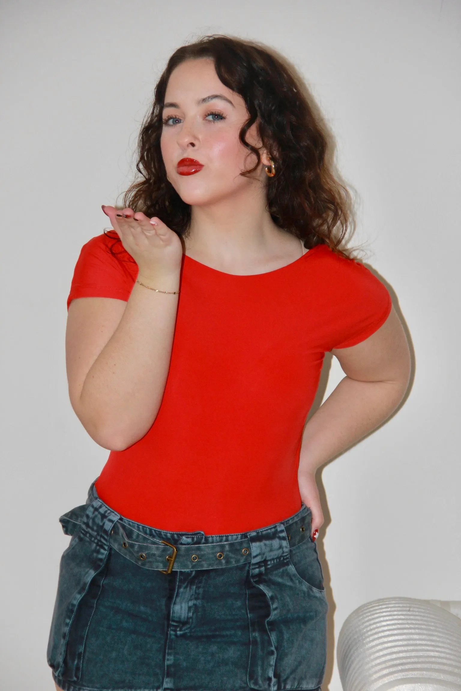 Clayton Open Back Top - Red