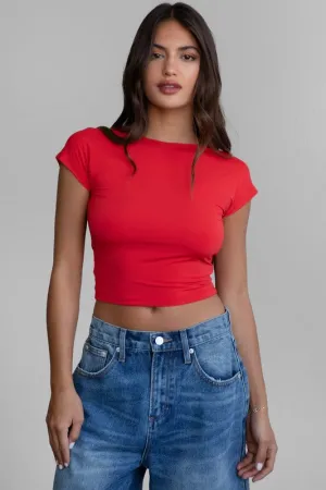 Clayton Open Back Top - Red