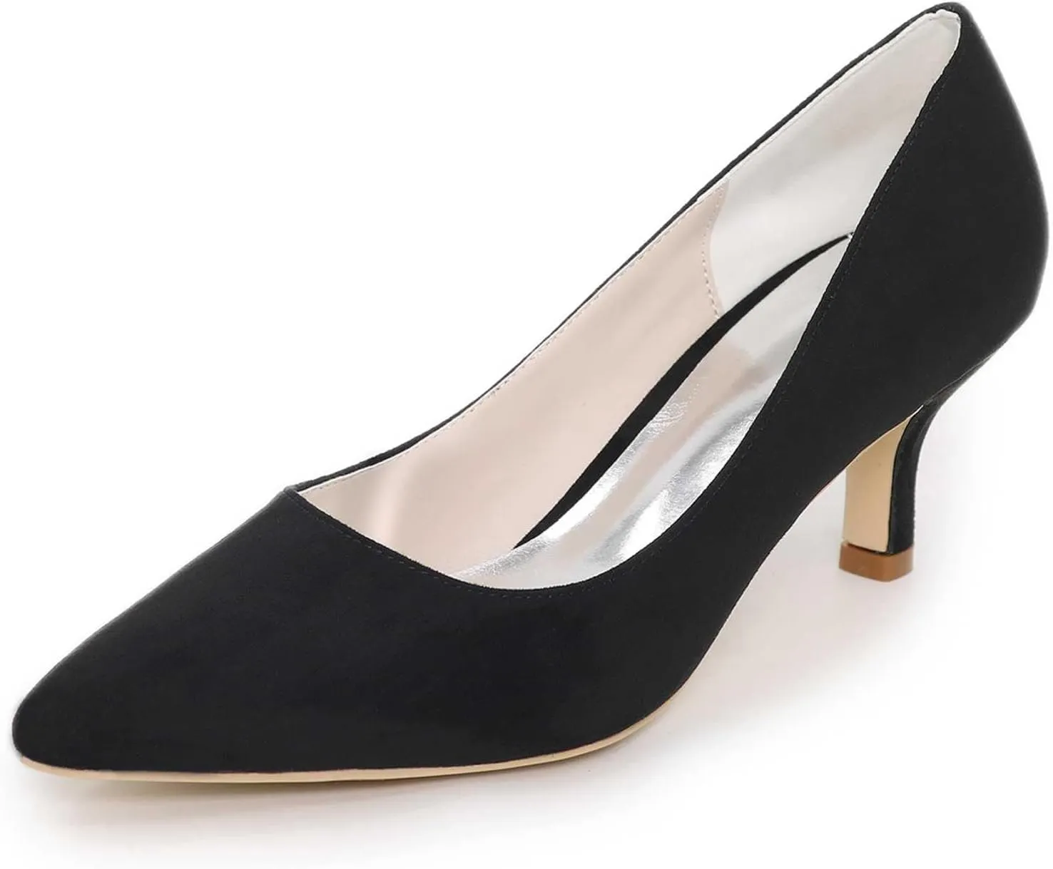 Closed Toe Bridal Wedding Shoes - High Heel Slip-On Satin Pumps, Perfect for Evening Parties, Proms & Formal Dresses