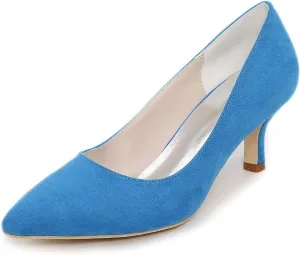 Closed Toe Bridal Wedding Shoes - High Heel Slip-On Satin Pumps, Perfect for Evening Parties, Proms & Formal Dresses