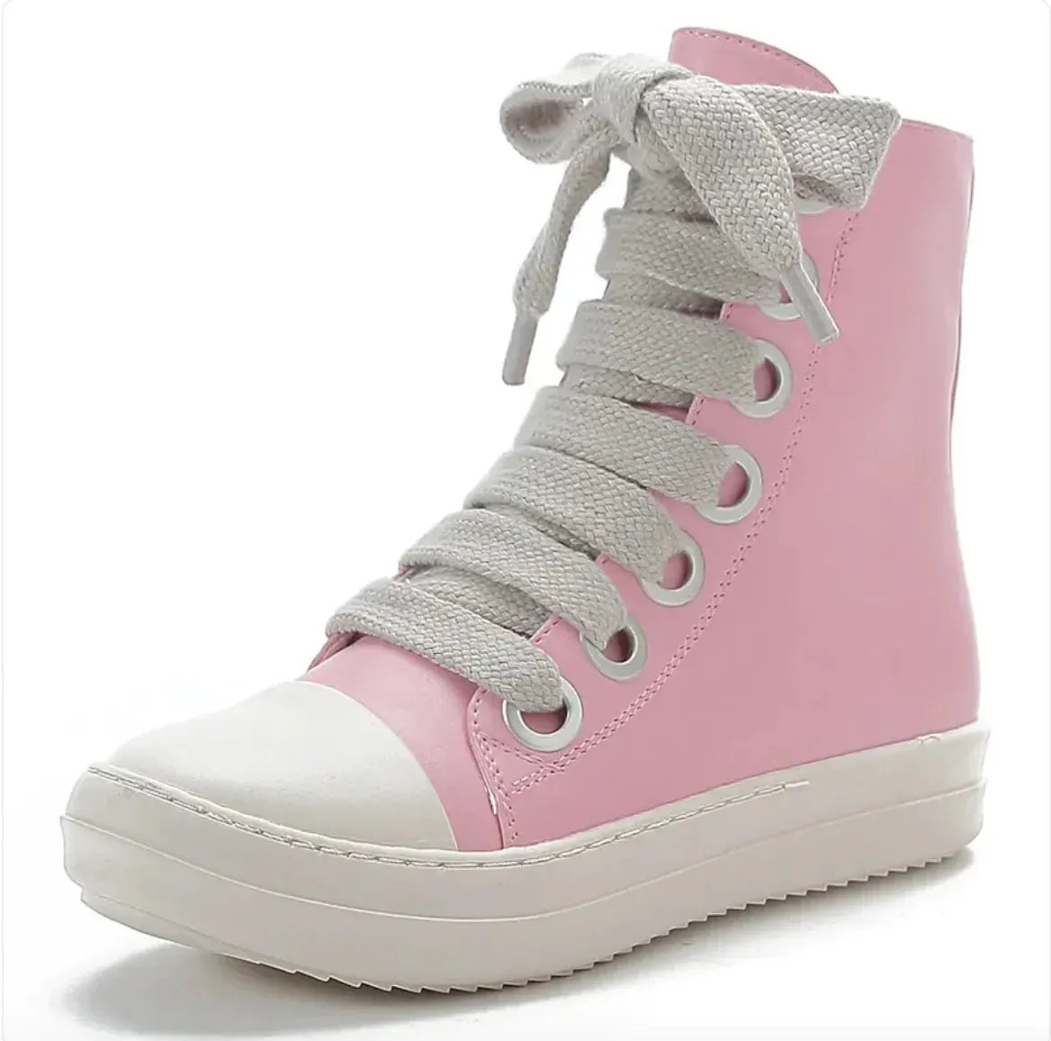 College High Rise Vegan Leather Sneaker Boots