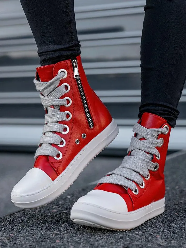 College High Rise Vegan Leather Sneaker Boots