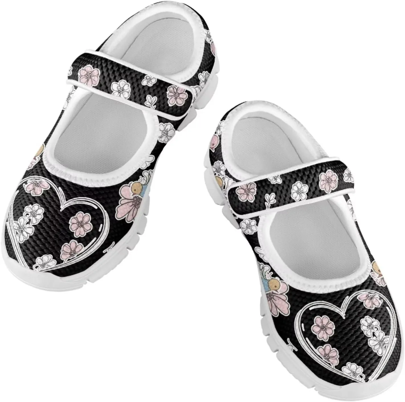 Coloranimal Girls Mary Jane Shoes Dance Shoes for Kids Casual Unifoem Shoes Magic Sticker Mary Jane Flats Girls' Flats Kids Footwear