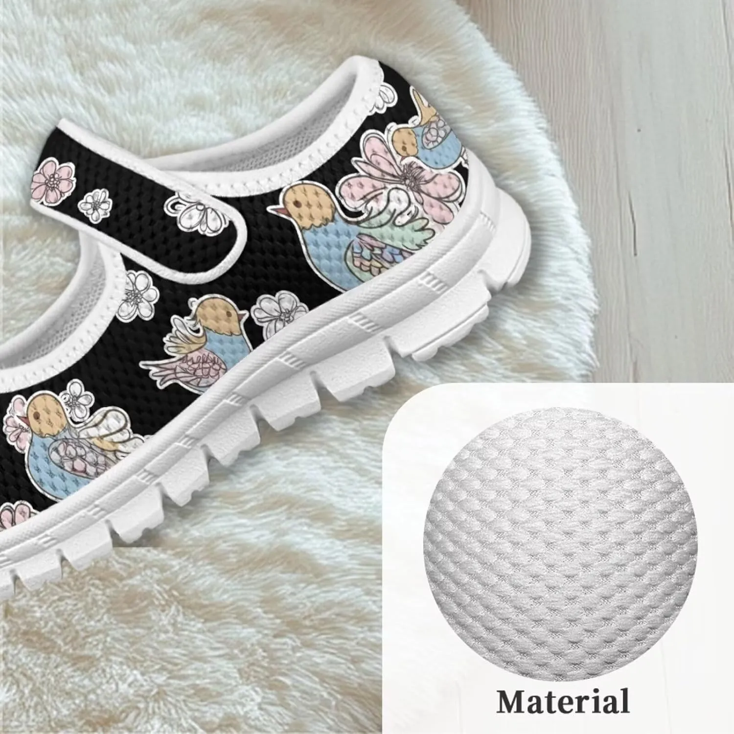 Coloranimal Girls Mary Jane Shoes Dance Shoes for Kids Casual Unifoem Shoes Magic Sticker Mary Jane Flats Girls' Flats Kids Footwear