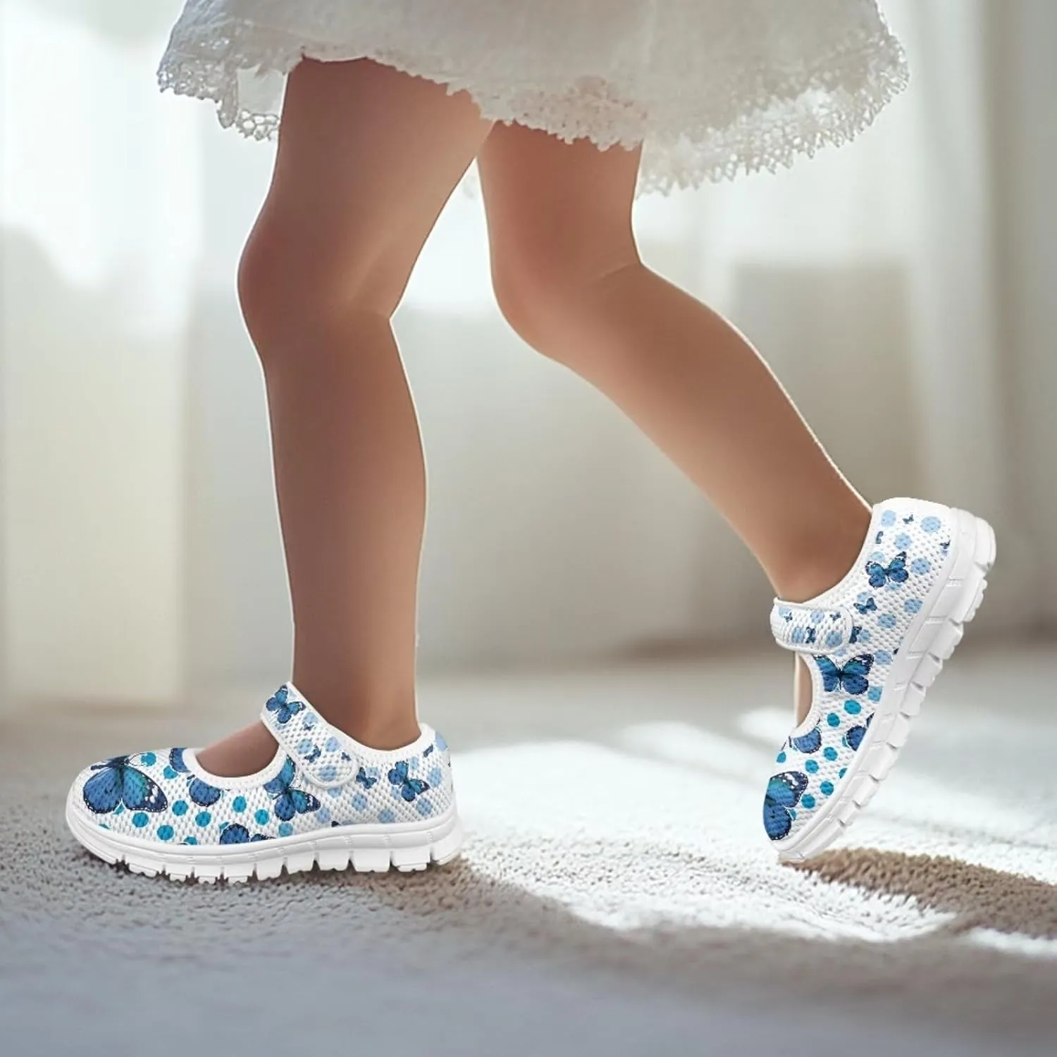 Coloranimal Mary Jane Flats Uniform Shoes for Girls Princess Shoes Girls' Flats Magic Sticker Shallow Mouth Dress Shoes with Anti Skid Sole