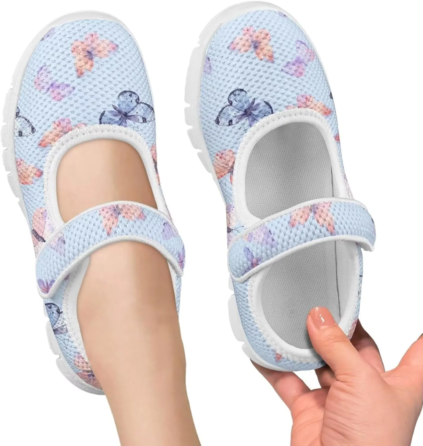 Coloranimal Mary Jane Flats Uniform Shoes for Girls Princess Shoes Girls' Flats Magic Sticker Shallow Mouth Dress Shoes with Anti Skid Sole