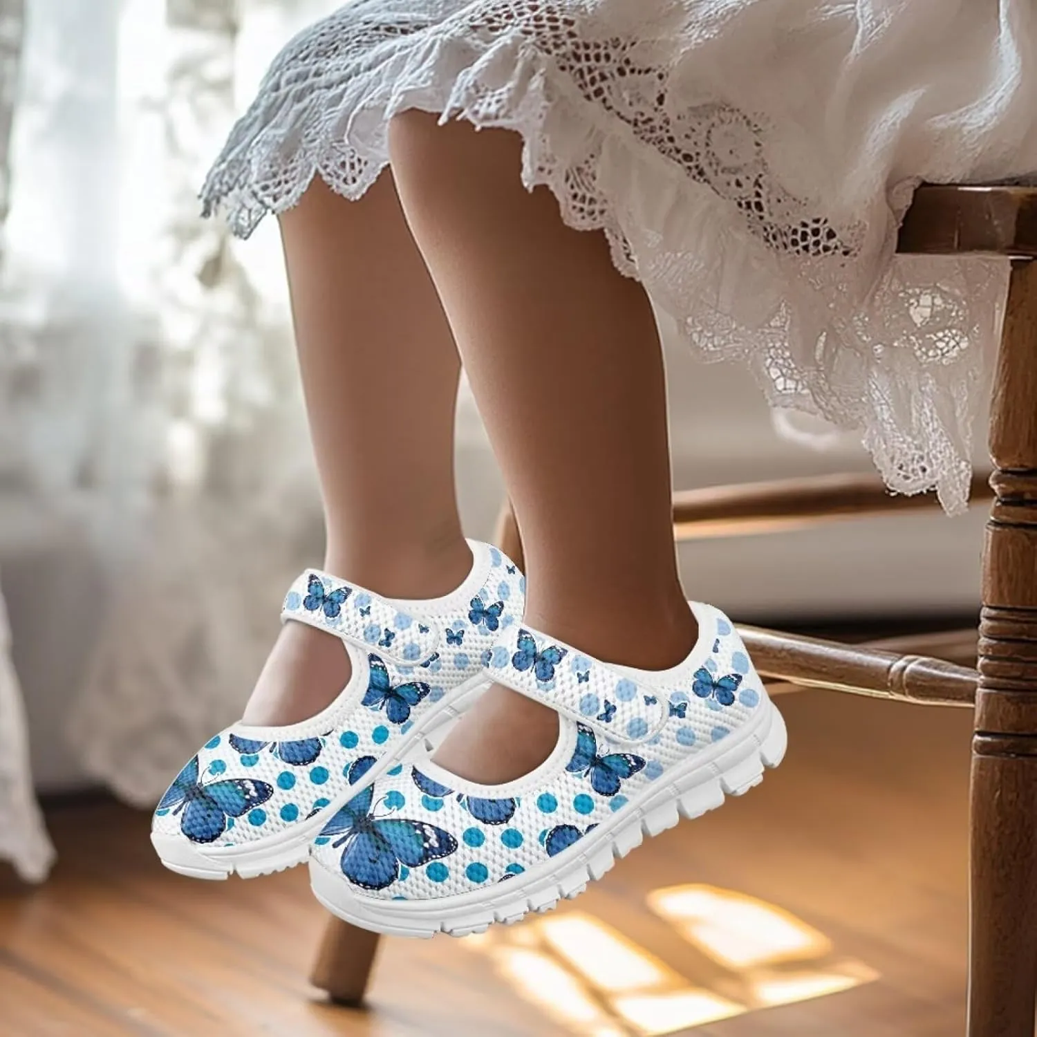 Coloranimal Mary Jane Flats Uniform Shoes for Girls Princess Shoes Girls' Flats Magic Sticker Shallow Mouth Dress Shoes with Anti Skid Sole