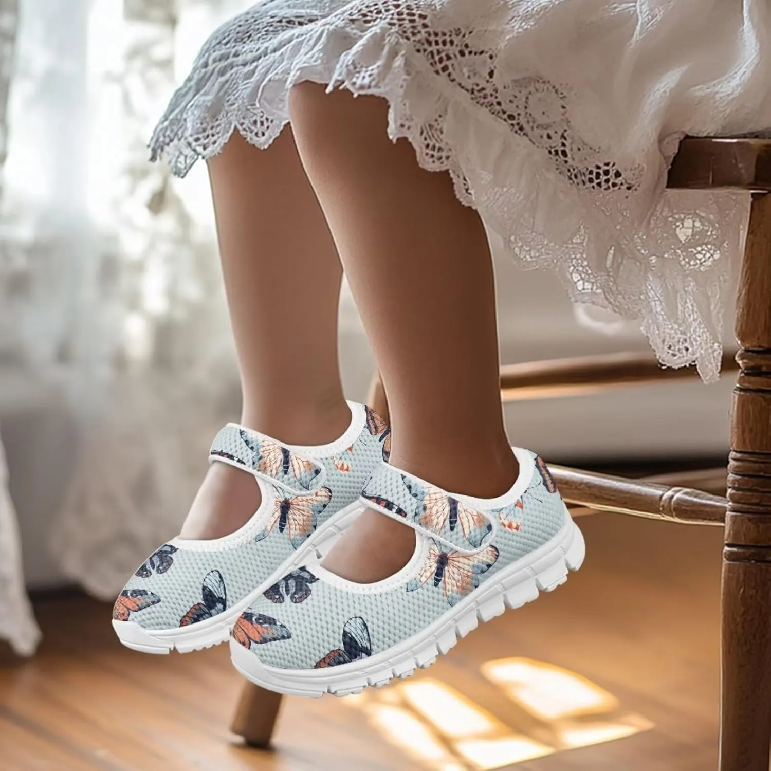 Coloranimal Mary Jane Flats Uniform Shoes for Girls Princess Shoes Girls' Flats Magic Sticker Shallow Mouth Dress Shoes with Anti Skid Sole