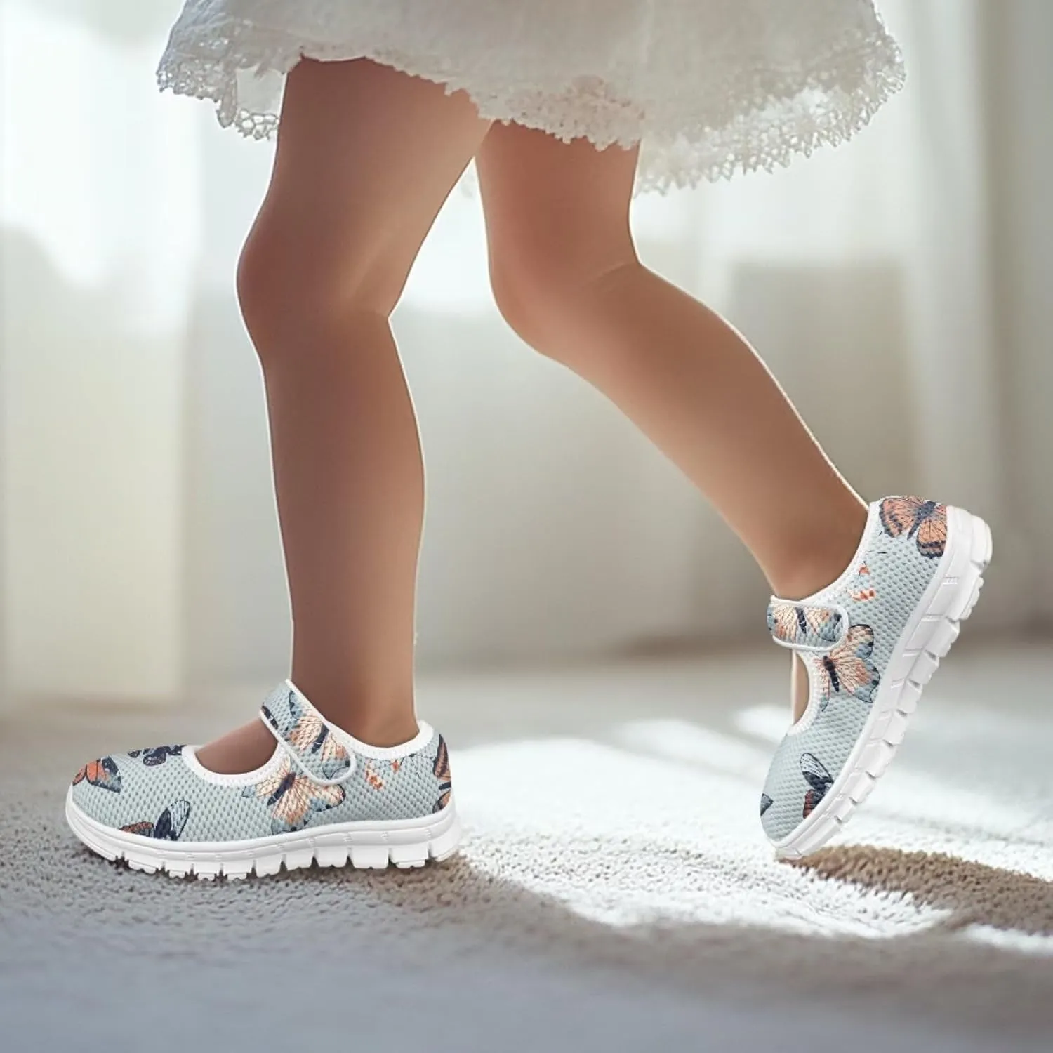 Coloranimal Mary Jane Flats Uniform Shoes for Girls Princess Shoes Girls' Flats Magic Sticker Shallow Mouth Dress Shoes with Anti Skid Sole
