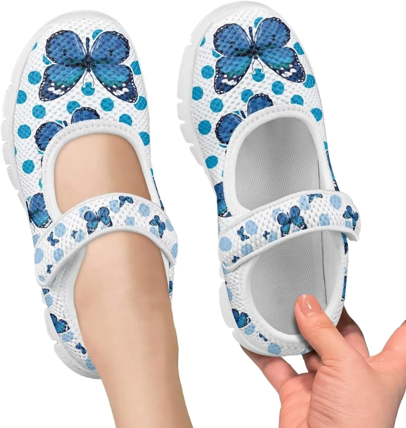Coloranimal Mary Jane Flats Uniform Shoes for Girls Princess Shoes Girls' Flats Magic Sticker Shallow Mouth Dress Shoes with Anti Skid Sole
