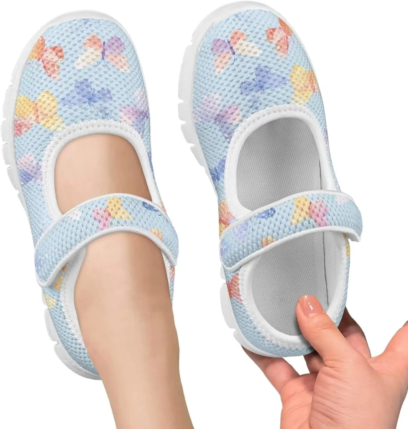 Coloranimal Mary Jane Flats Uniform Shoes for Girls Princess Shoes Girls' Flats Magic Sticker Shallow Mouth Dress Shoes with Anti Skid Sole