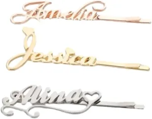 Custom Name Tie Clip for Men Suit Accessories Personalized Name Tie Clip Business Tie Bar for Dad Nameplate Girl's Hairpin Jewelry Wedding Guest Gifts,Gold,As Shown