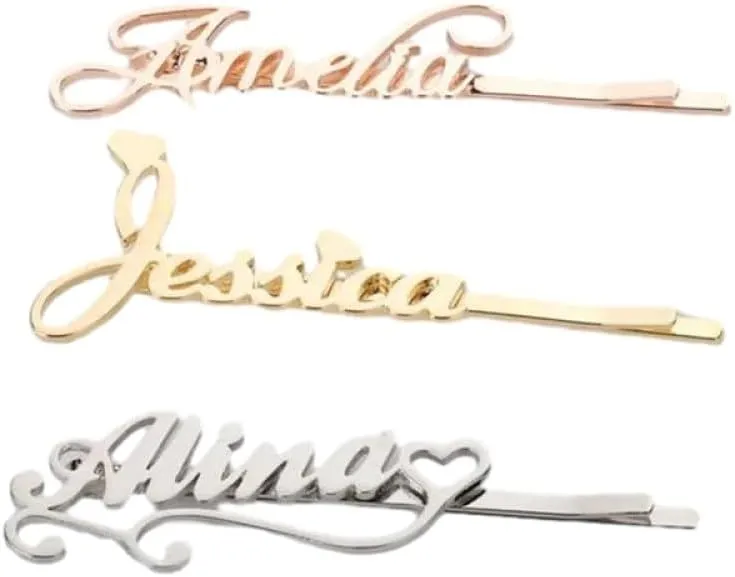 Custom Name Tie Clip for Men Suit Accessories Personalized Name Tie Clip Business Tie Bar for Dad Nameplate Girl's Hairpin Jewelry Wedding Guest Gifts,Gold,As Shown