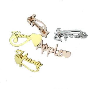 Custom Name Tie Clip for Men Suit Accessories Personalized Name Tie Clip Business Tie Bar for Dad Nameplate Girl's Hairpin Jewelry Wedding Guest Gifts,Rose Gold,As Shown
