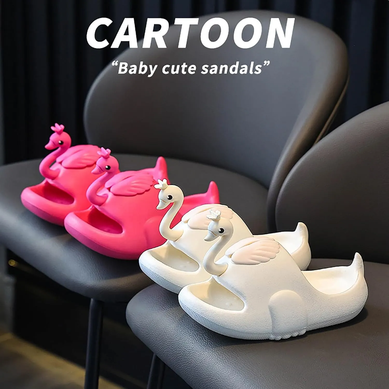 Dinosaur Slides for Boys Girls, Kids Cloud Soft Shower Slippers, Cute Cartoon Sandals Thick Sole Memory Foam Shoes