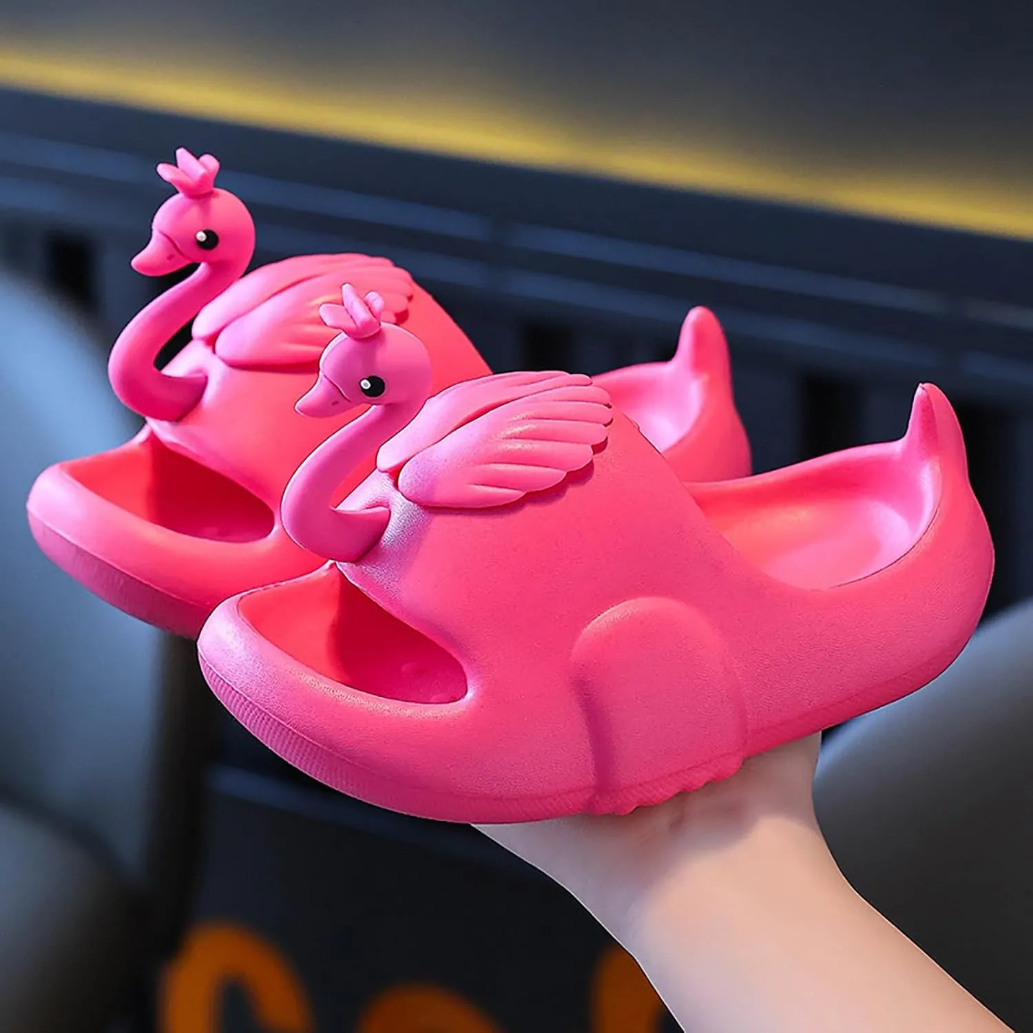 Dinosaur Slides for Boys Girls, Kids Cloud Soft Shower Slippers, Cute Cartoon Sandals Thick Sole Memory Foam Shoes
