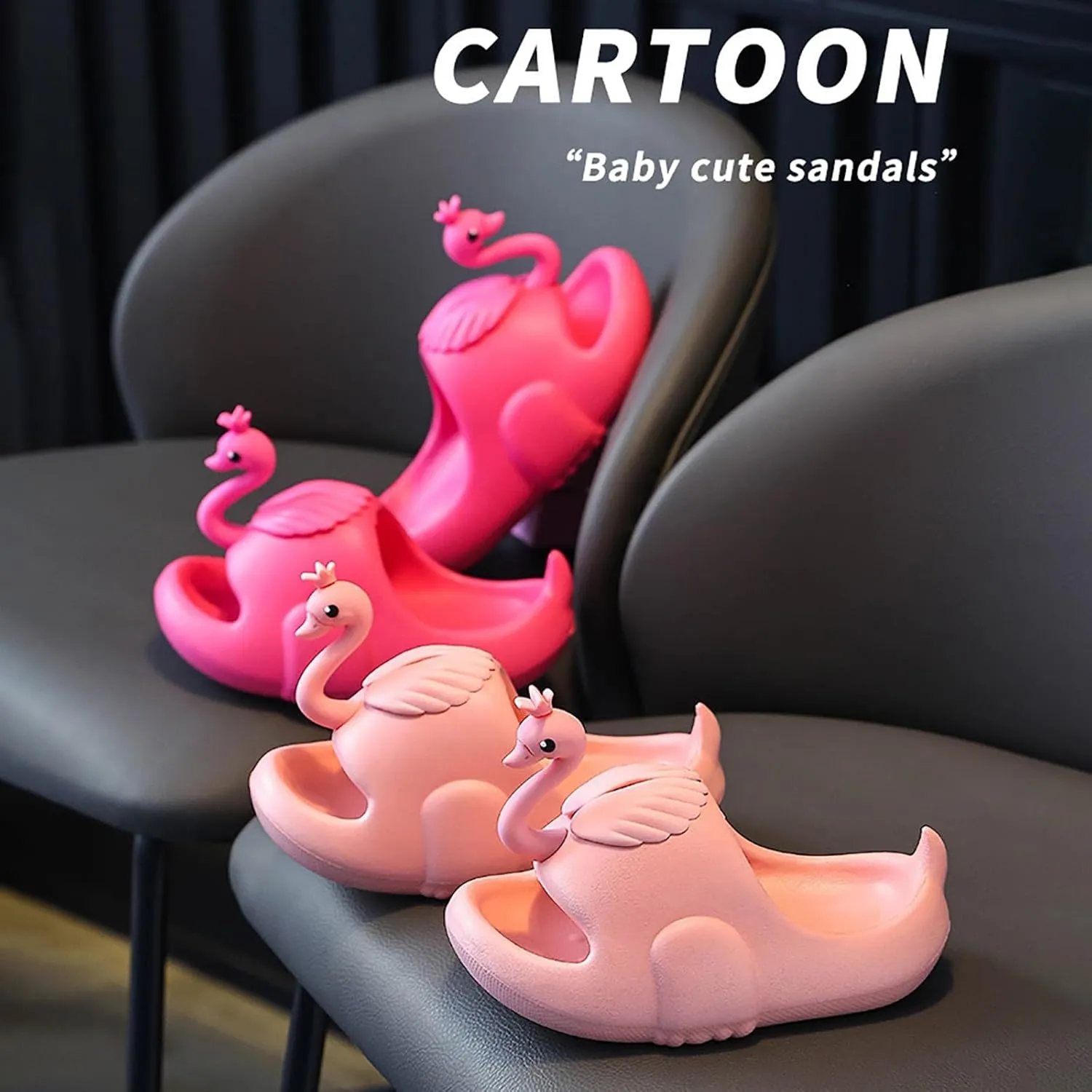 Dinosaur Slides for Boys Girls, Kids Cloud Soft Shower Slippers, Cute Cartoon Sandals Thick Sole Memory Foam Shoes