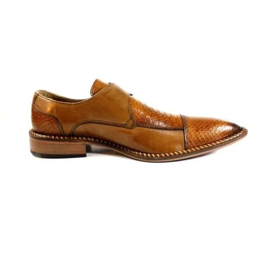 Doula Crocodile Printed Brown Monk Straps Calfskin