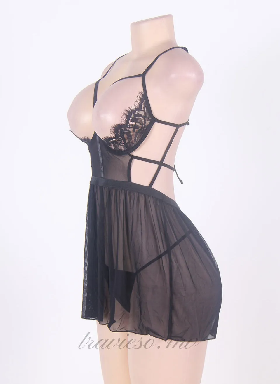 Elegant Halter Open Back Babydoll