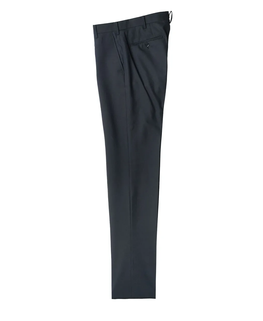 Flat-front wool trousers