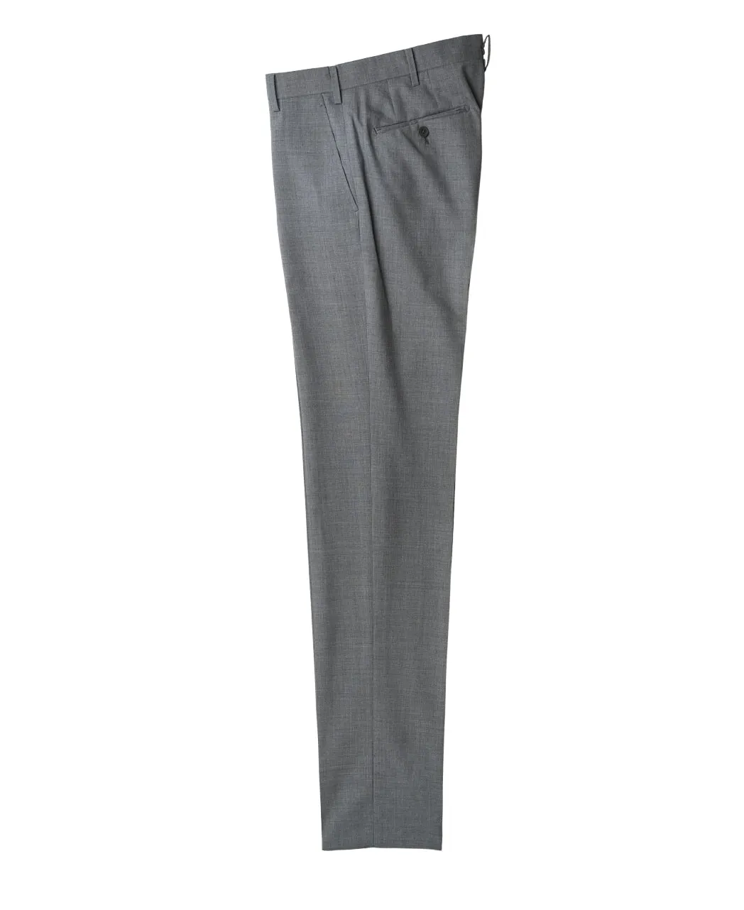 Flat-front wool trousers