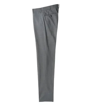 Flat-front wool trousers
