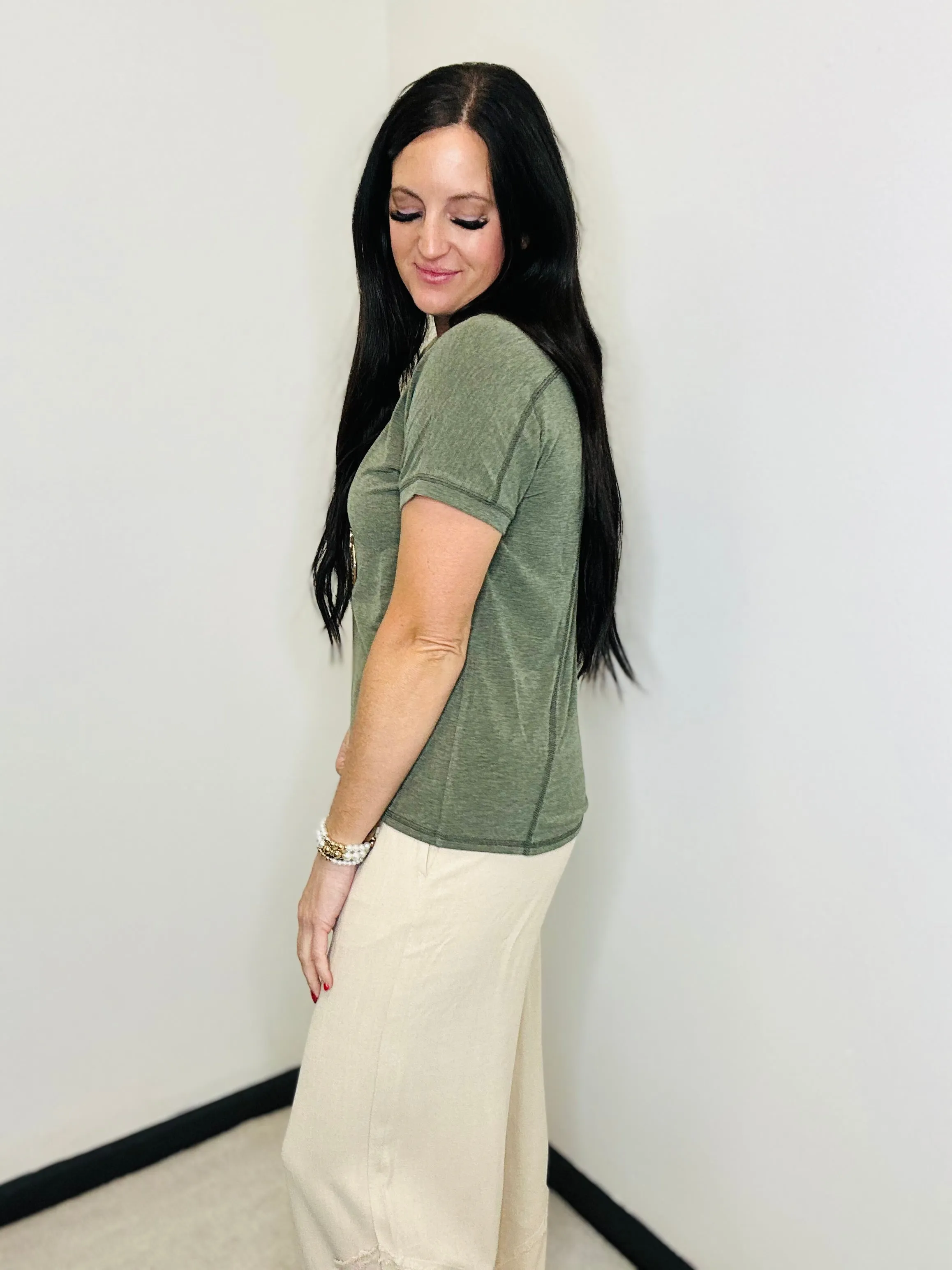 Gayle Green Relaxed Fit Tee