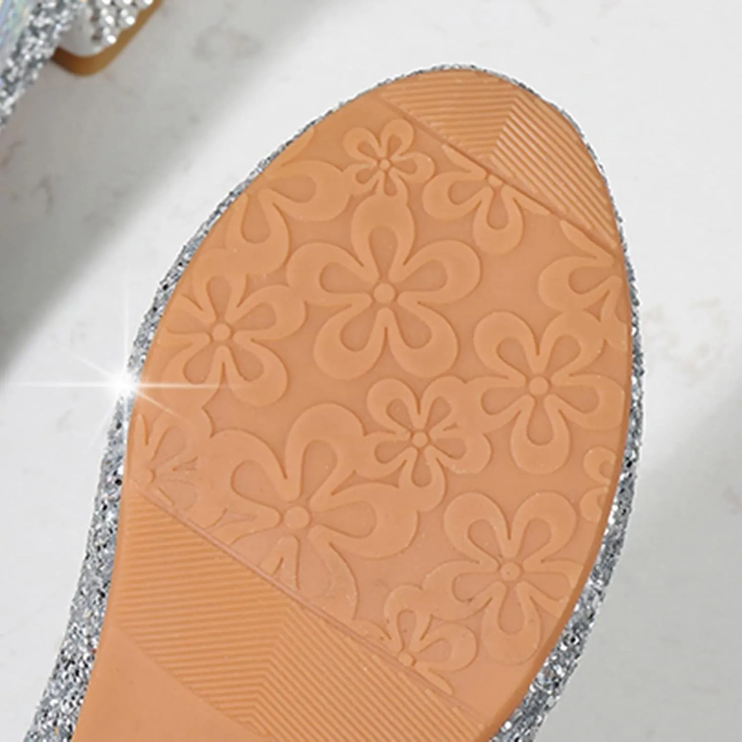 Girls Dress Shoes Glitter Mary Jane Dance Sandals Princess Heel Party Wedding Footwear for Kids Summer Sandals