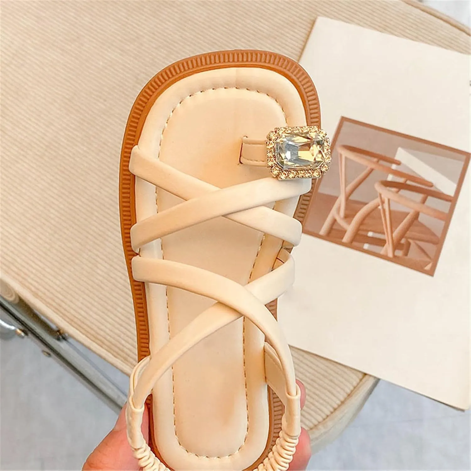 Girls Open Toe Cute No Heels Dress Sandals Strappy Summer Elastic Ankle Strap Soft Platform Shoes for Beach Pool