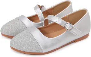 Girls Pointed Toe Mary Jane Ballet Flats Wedding Party Formal School Dress Shoes for Toddler/Little Kids