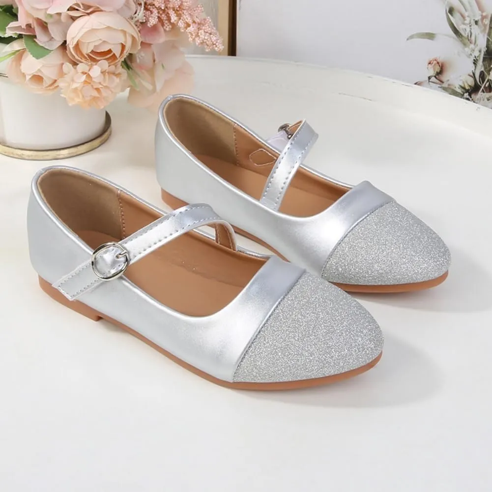 Girls Pointed Toe Mary Jane Ballet Flats Wedding Party Formal School Dress Shoes for Toddler/Little Kids
