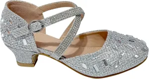 Girls Wedding Party Mary Jane Dress Shoes with Ankle Strap for Toddler Little Big Kids TR331