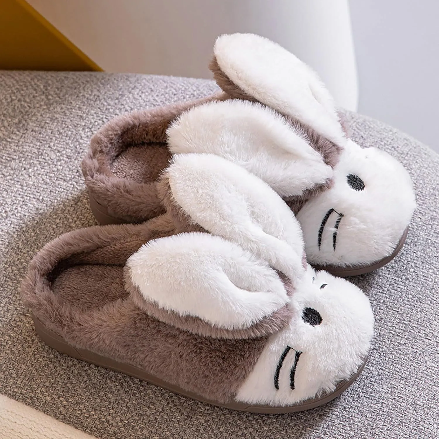 Glitter Moccasins Women Toddler Kids Children's Boys Girls Print Bunny Print Furry Shoes Slippers for Girls Light up