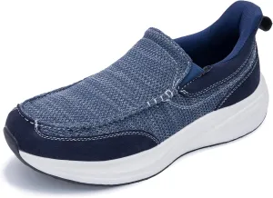 Gyeice Men's Slip on Loafers Walking Shoes with Arch Support | Casual Walking Sneakers | Comfortable Cushioning Shoes for Plantar Fasciitis US 7-13