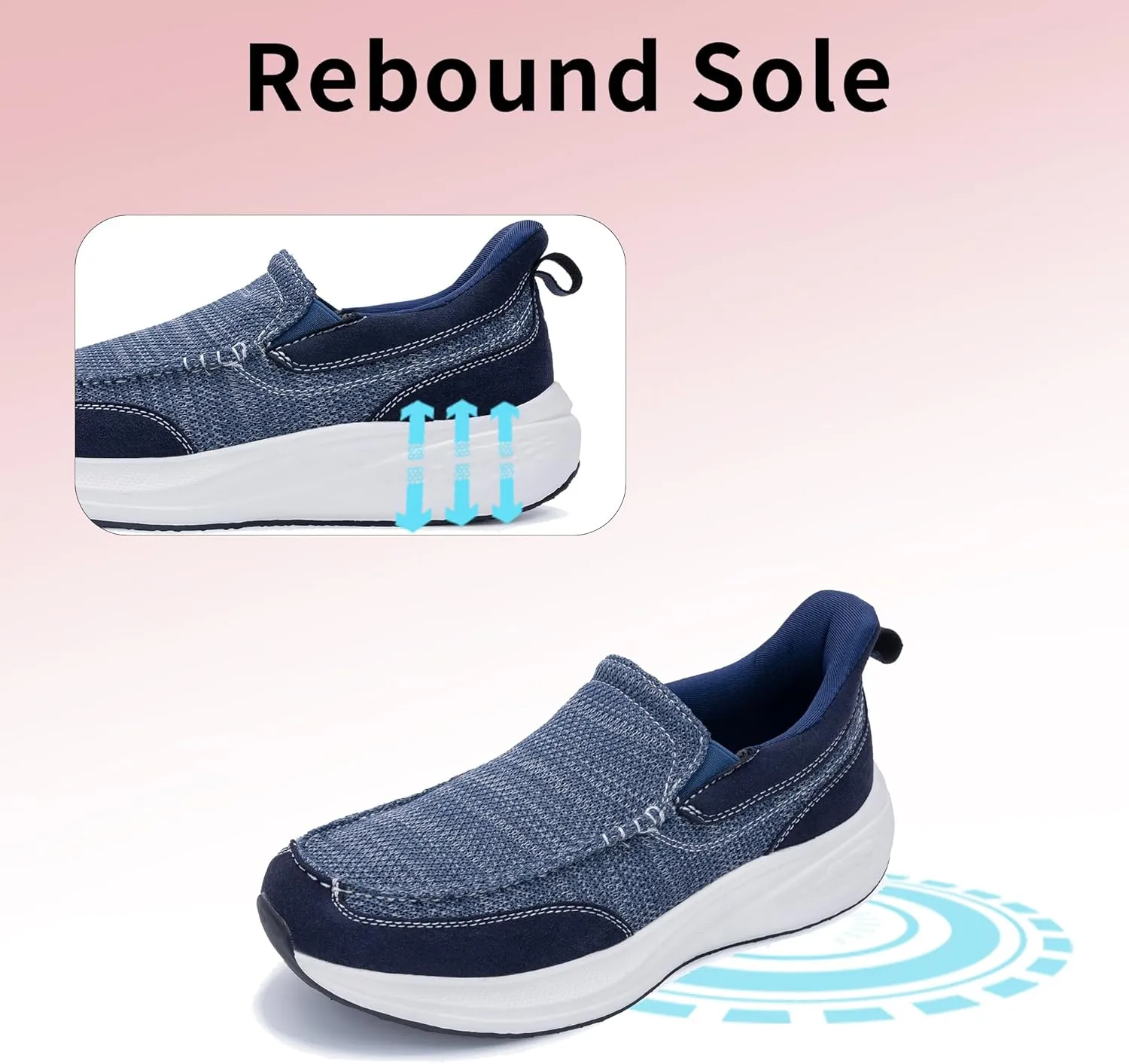 Gyeice Men's Slip on Loafers Walking Shoes with Arch Support | Casual Walking Sneakers | Comfortable Cushioning Shoes for Plantar Fasciitis US 7-13