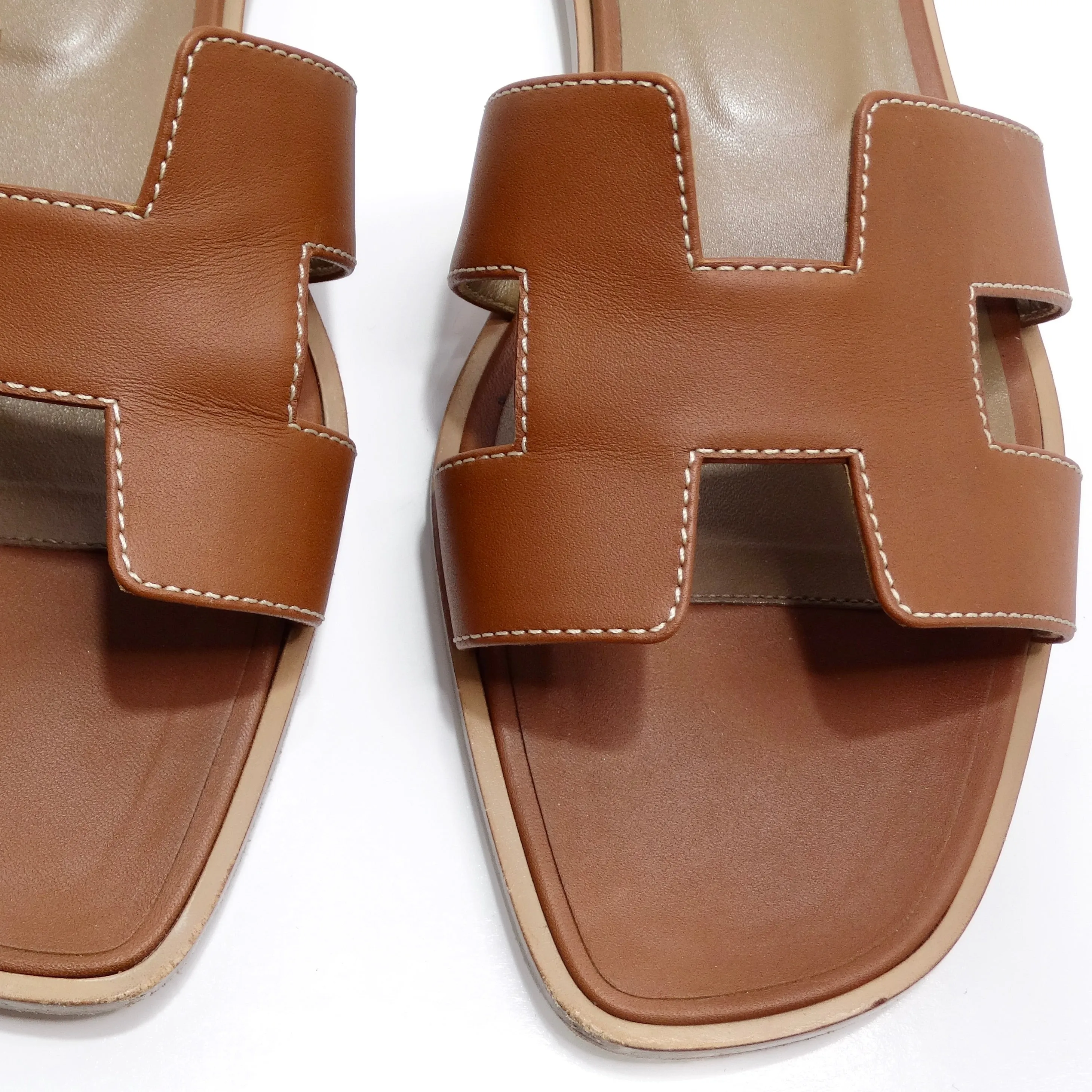 Hermes Oran Sandals Brown