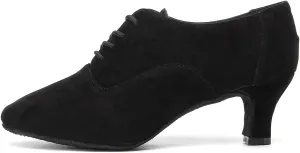 HIPPOSEUS Women Closed Toe Latin Dance Shoes Lace up Ballroom Salsa Tango Dance Practice Shoes Low Heel,Model 305