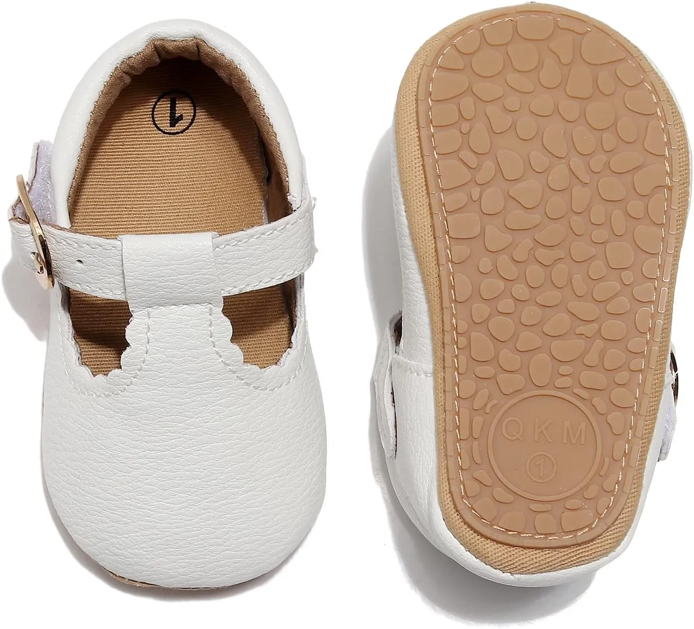 HONGTEYA Infant Baby Girls Mary Jane Flats Non Slip for Toddler First Walkers Soft Sole PU Leather Crib Shoes Sneaker Wedding Party Christmas Princess Dress Shoes Baby Moccasins Girls