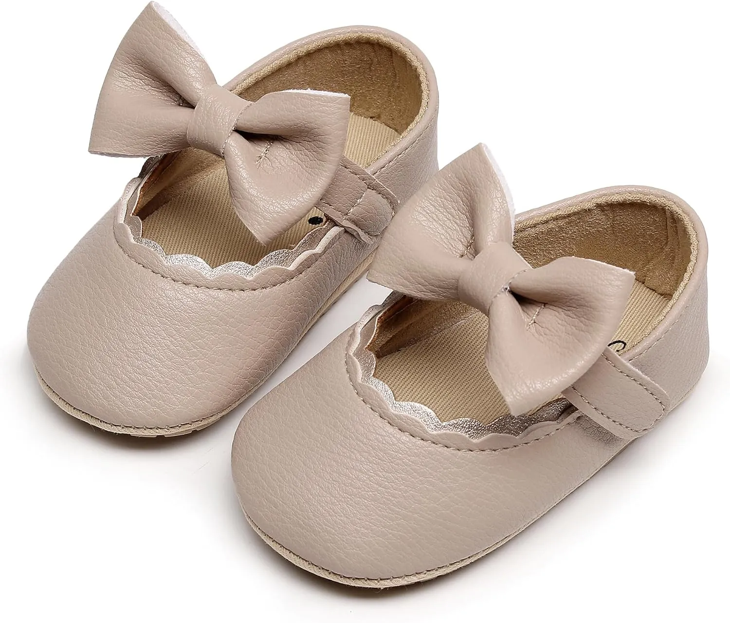 HONGTEYA Infant Baby Girls Mary Jane Flats Non Slip for Toddler First Walkers Soft Sole PU Leather Crib Shoes Sneaker Wedding Party Christmas Princess Dress Shoes Baby Moccasins Girls